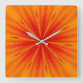 Abstracte Oranje Gele Starburst Klok (Voorkant)