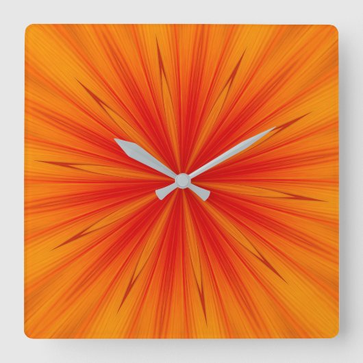 Abstracte Oranje Gele Starburst Klok (Voorkant)