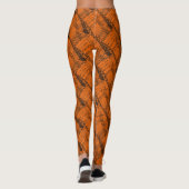 Abstracte Oranje lijnen Modern Black Leggings (Achterkant)