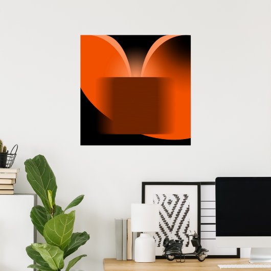 Abstracte Oranje luxe met zwarte AP0004 Poster (Thuiskantoor)
