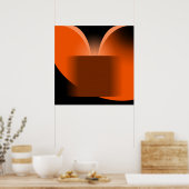 Abstracte Oranje luxe met zwarte AP0004 Poster (Keuken)
