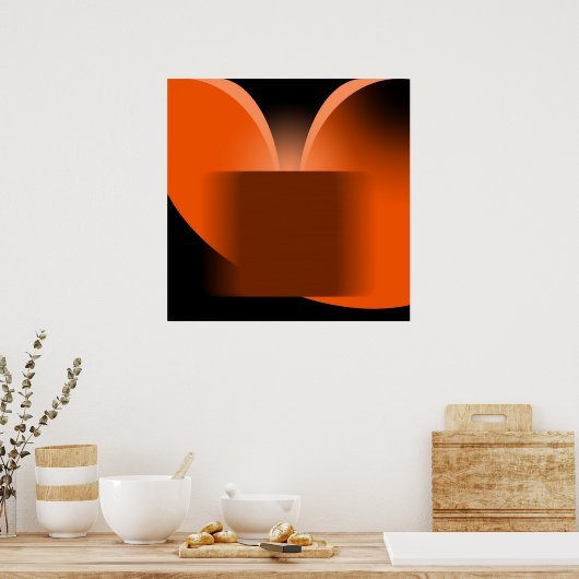 Abstracte Oranje luxe met zwarte AP0004 Poster (Keuken)