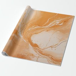 Abstracte oranje marmeren textuur cadeaupapier