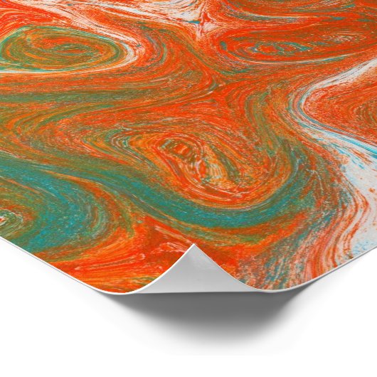 Abstracte Oranje modder voor hedendaagse kunst Poster (Hoek)