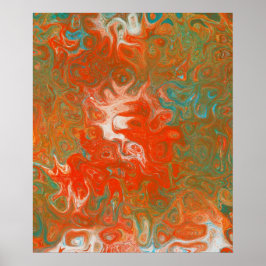 Abstracte Oranje modder voor hedendaagse kunst Poster
