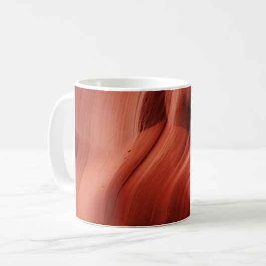 Abstracte oranje natuur patroon Antelope Canyon Koffiemok (Voorkant links)