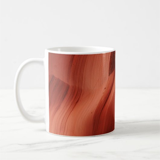 Abstracte oranje natuur patroon Antelope Canyon Koffiemok (Links)