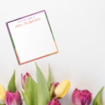 Abstracte oranje paarse groene rand notitieblok<br><div class="desc">Abstract oranje paarse gele groene rand Notitieblok. Gepersonaliseerd briefpapier. Voeg jouw namen toe.</div>
