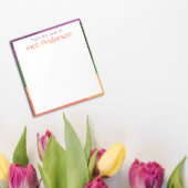 Abstracte oranje paarse groene rand notitieblok