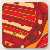 Abstracte Oranje panelen Bier Onderzetter (Voorkant)