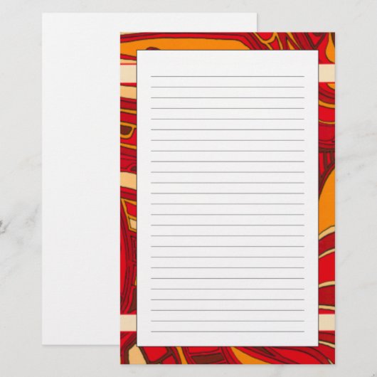 Abstracte Oranje panelen Briefpapier (Voorkant / Achterkant)