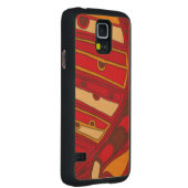 Abstracte Oranje panelen Esdoorn Galaxy S5 Slim Hoesje (Rechts)