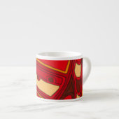 Abstracte Oranje panelen Espresso Kop (Voorkant rechts)