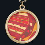 Abstracte Oranje panelen Goud Vergulden Ketting<br><div class="desc">Een surrealistische droom,  deze helderkleurige abstracte oranje panelen lijken op gesmolten was die door een canvas stromen. Een Jennifer Goldberger-creatie,  dit werk is geweldig in zijn verbeeldingskracht van kleur en lijnen. Bestel er vandaag nog een!</div>
