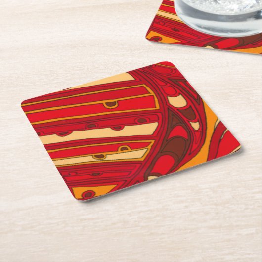 Abstracte Oranje panelen Kartonnen Onderzetters (Schuin)