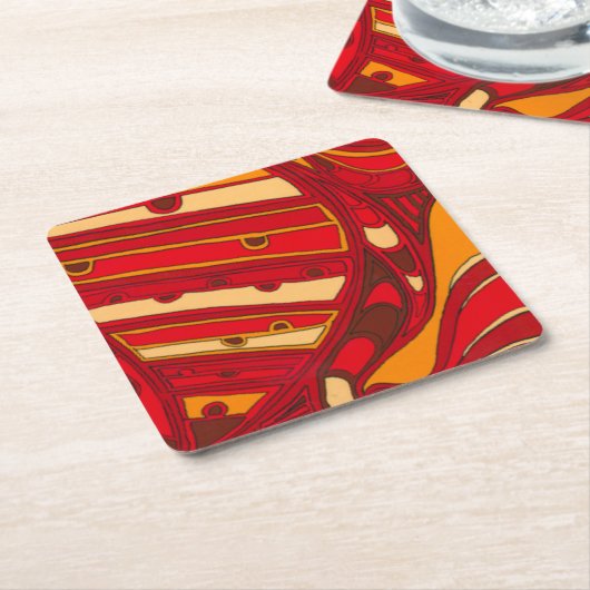 Abstracte Oranje panelen Kartonnen Onderzetters (Schuin)