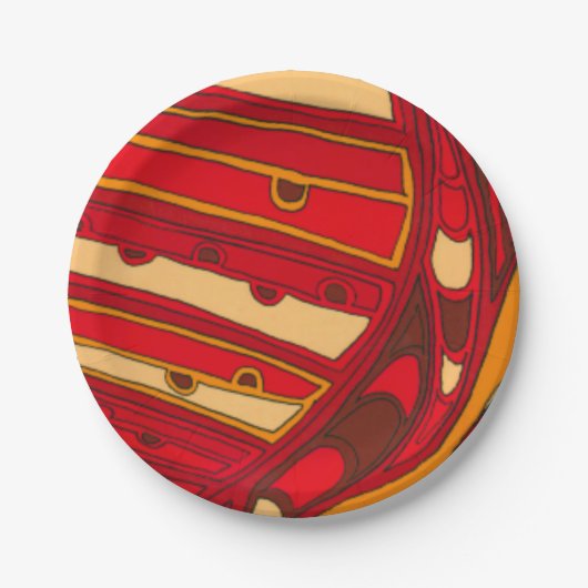 Abstracte Oranje panelen Papieren Bordje (Voorkant)