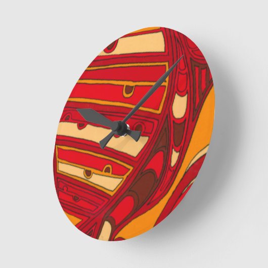 Abstracte Oranje panelen Ronde Klok (Hoek)