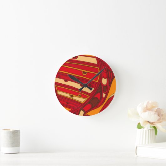 Abstracte Oranje panelen Ronde Klok (Huis)