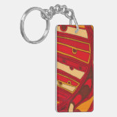 Abstracte Oranje panelen Sleutelhanger (Voorkant Links)