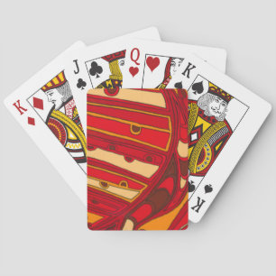 Abstracte Oranje panelen Speelkaarten