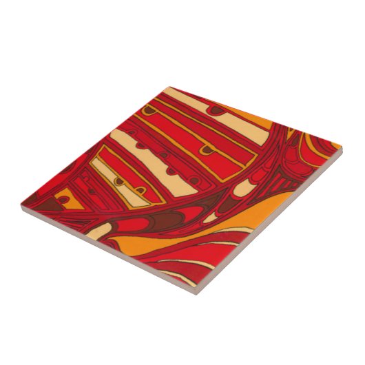 Abstracte Oranje panelen Tegeltje (Zijkant)