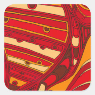 Abstracte Oranje panelen Vierkante Sticker