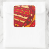 Abstracte Oranje panelen Vierkante Sticker (Tas)