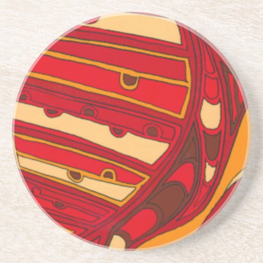 Abstracte Oranje panelen Zandsteen Onderzetter (Voorkant)