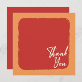 Abstracte Oranje rode en witte tekst Bedankkaart (Voorkant / Achterkant)