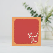 Abstracte Oranje rode en witte tekst Bedankkaart (Staand voorkant)