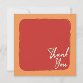 Abstracte Oranje rode en witte tekst Bedankkaart (Voorkant)