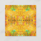 Abstracte Oranje schoonheidslijst Vierkante Visitekaartje (Voorkant)