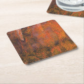 Abstracte oranje spatten kartonnen onderzetters (Schuin)