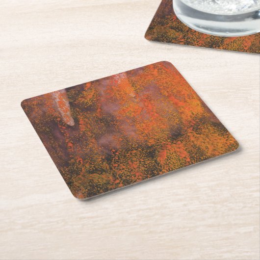 Abstracte oranje spatten kartonnen onderzetters (Schuin)