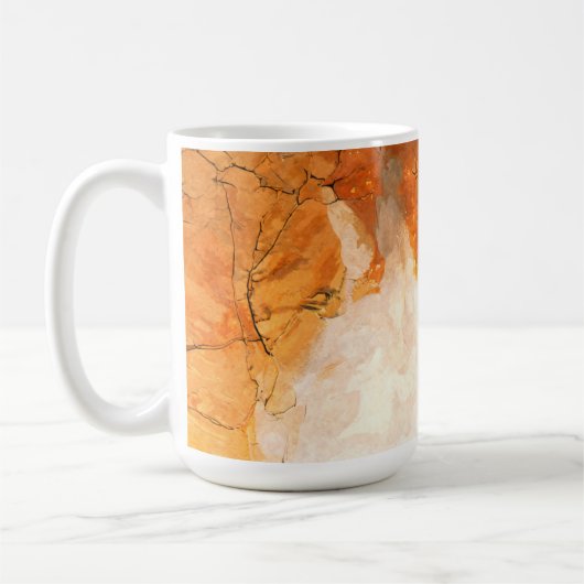 Abstracte oranje teal aquarel kunst mok (Links)