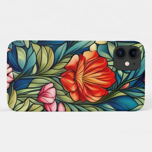 Abstracte Oranje ventilator op groen Case-Mate iPhone Case (Achterkant (horizontaal))