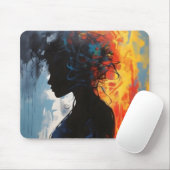Abstracte oranje vrouw muismat (Met muis)