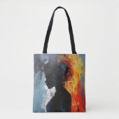 Abstracte oranje vrouw tote bag (Voorkant)