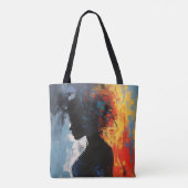 Abstracte oranje vrouw tote bag (Achterkant)
