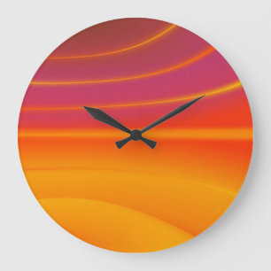 Abstracte oranje wervelronde wandklok