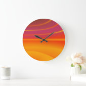 Abstracte oranje wervelronde wandklok (Huis)