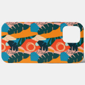 Abstracte Oranje zomertropische bladeren Case-Mate iPhone Case (Achterkant (horizontaal))