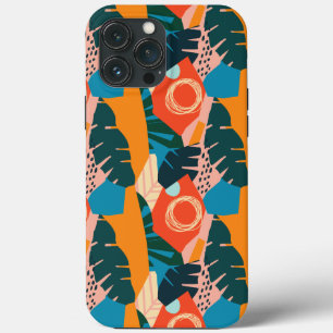 Abstracte Oranje zomertropische bladeren Case-Mate iPhone Case