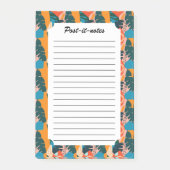 Abstracte Oranje zomertropische bladeren Post-it® Notes (Voorkant)