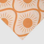 Abstracte oranje zon op mid century ogee tissuepapier (Detail)