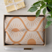 Abstracte oranje zon op mid century ogee tissuepapier (Geschenk)