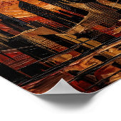 Abstracte Oranje Zon Werveling Stad Paletmes Poster (Hoek)