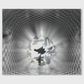 Abstracte Orb - Geruite Grijs en Zwarte Moderne Ku Cadeaupapier (Vlak)