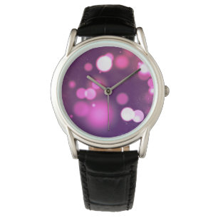 Abstracte Orbs Roze/Paarse Whimsical Design Stippe Horloge
